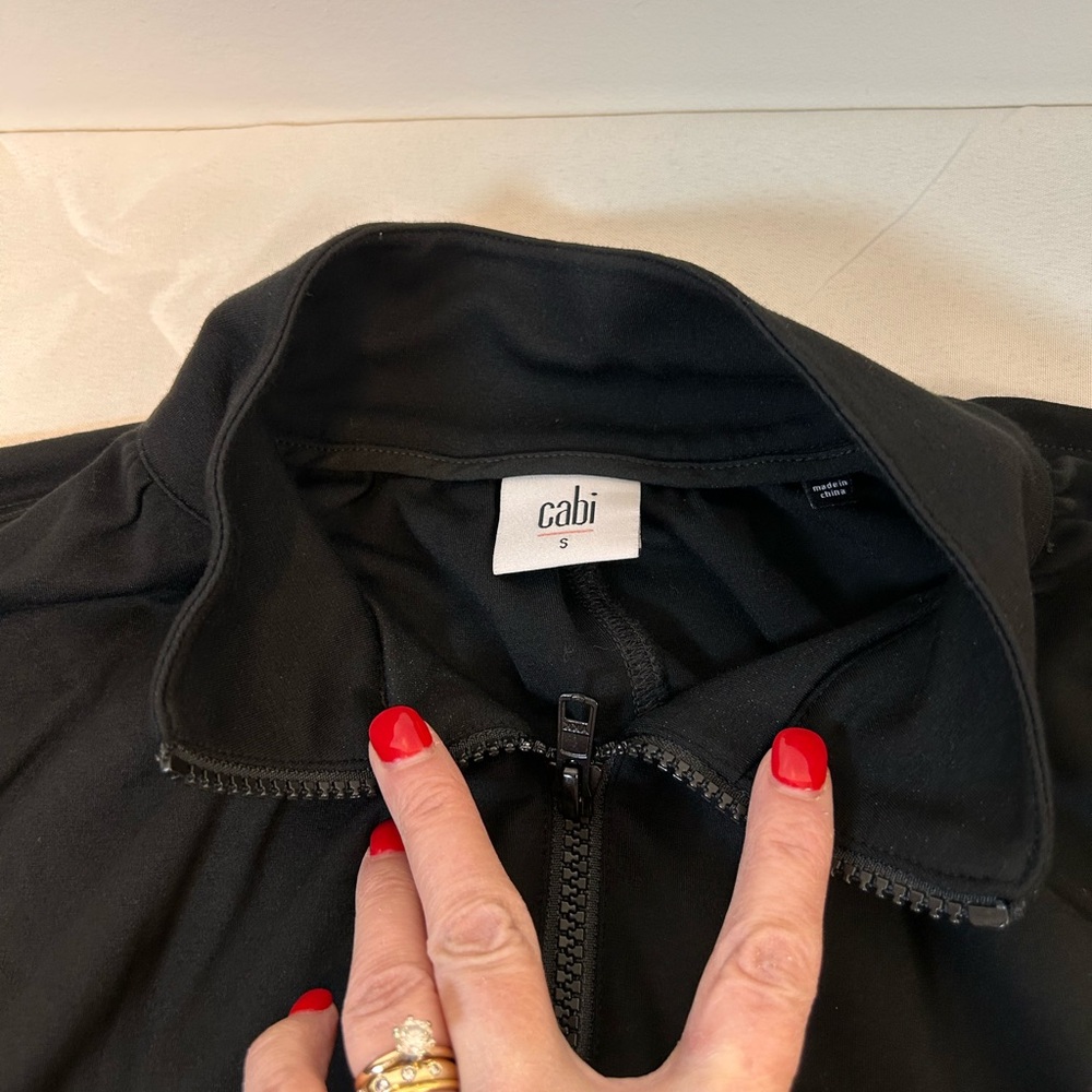 CAbi Black High-Collar Balloon Puff Sleeve Full Zip Jacket Women’s Size Small - Picture 7 of 9